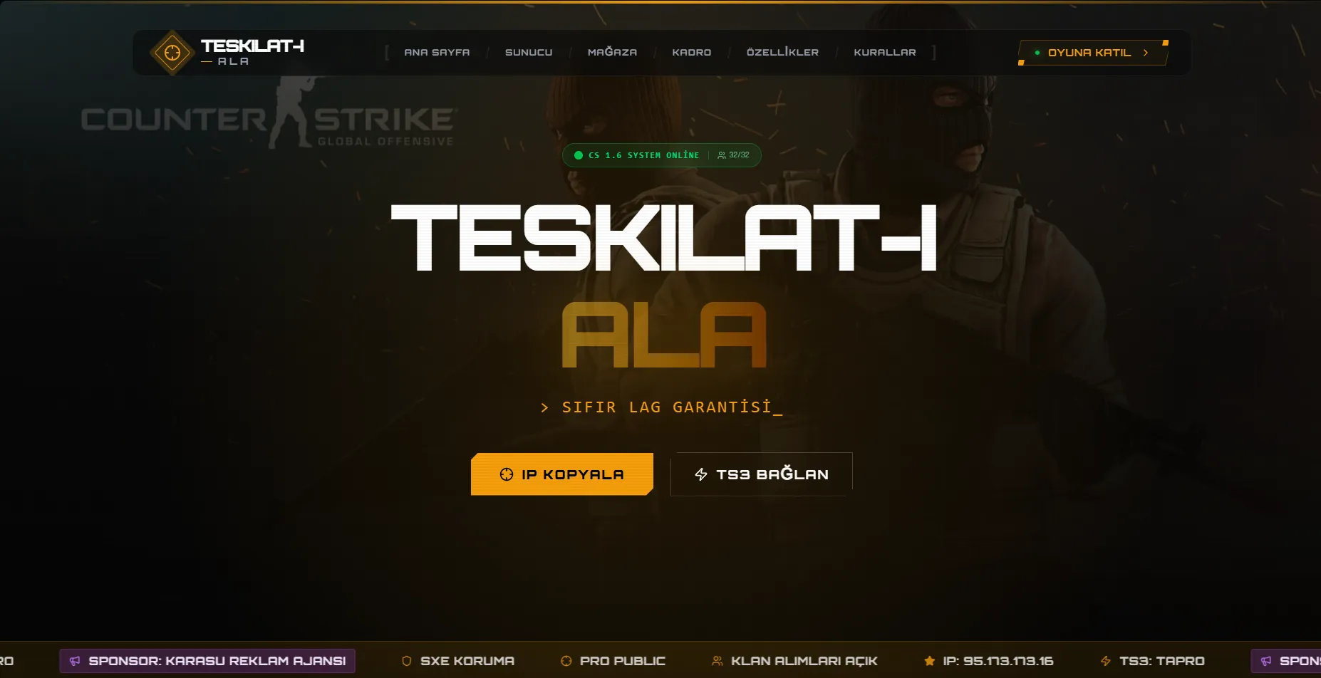 Teşkilat-ı Ala CS 1.6 Sunucusu